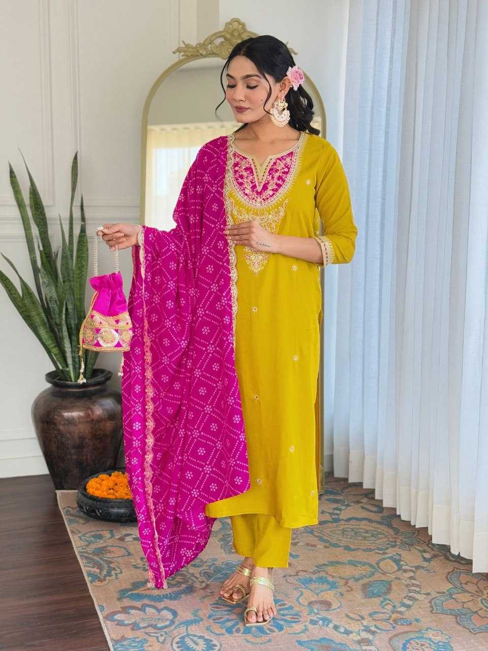 Heavy Roman Silk Embroidery Party wear suits